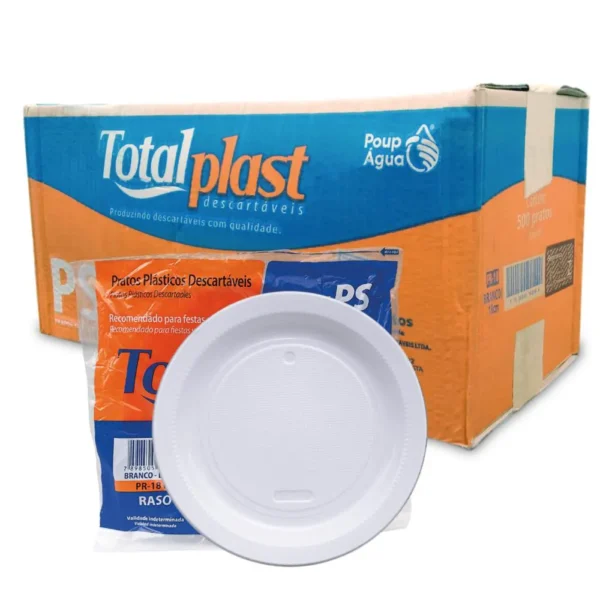 Prato Plast Ps 18CM Bco 500UN Pr18brcx